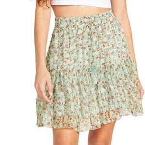 NWT BB Dakota Steve Madden Flower Moves Floral Shift Chiffon Mini Skirt Sz Small